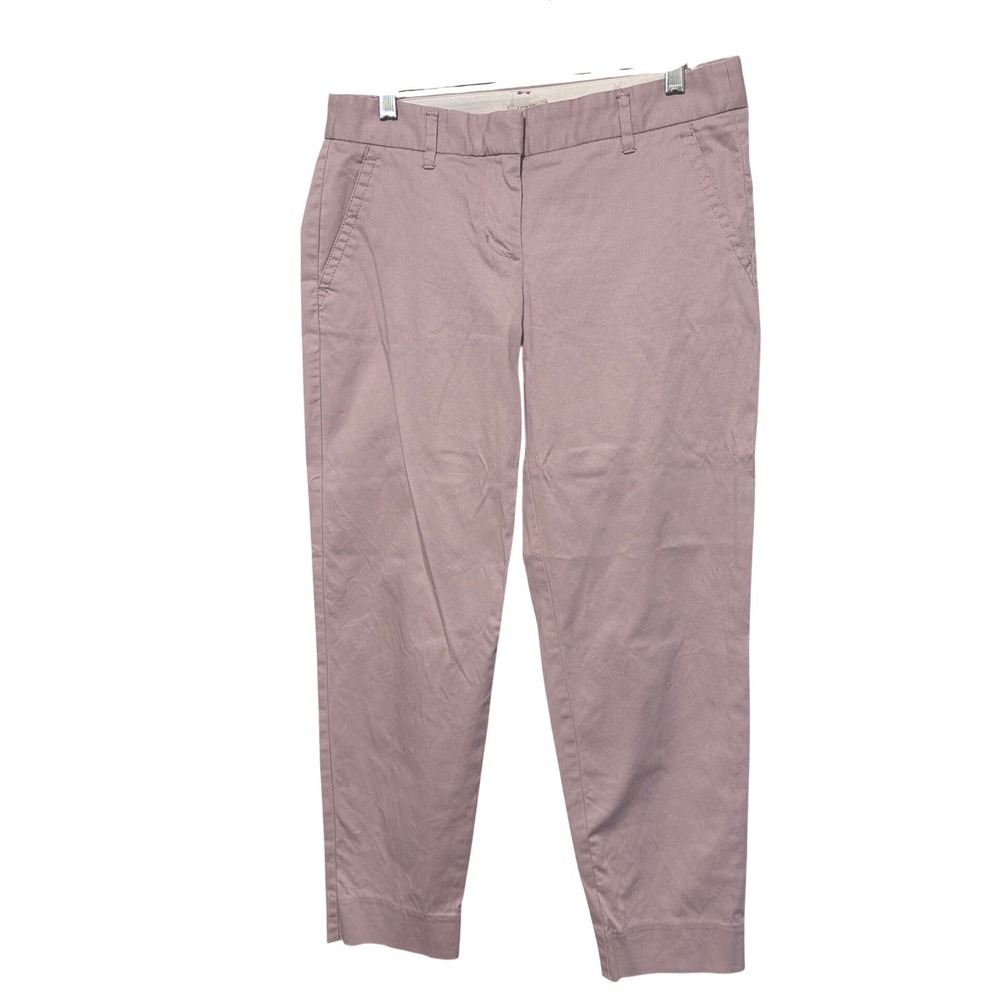 J.Crew City Fit Stretch Chino Pants Womens 2 Mauve Pink Tapered Leg Cotton Twill